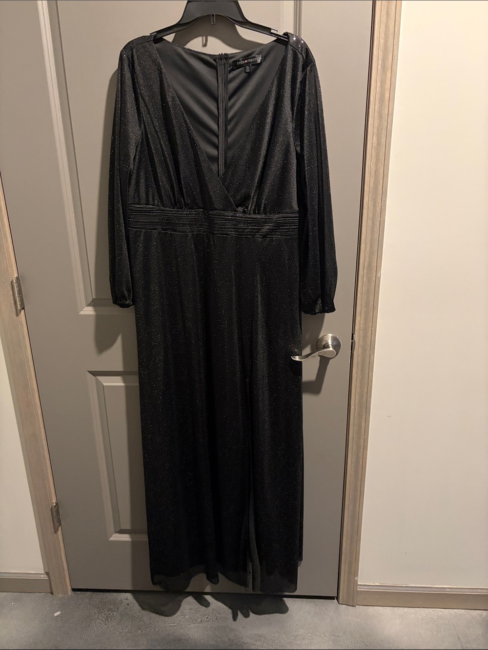Ever Pretty Black Long Sleeve Sparkle Jumpsuit